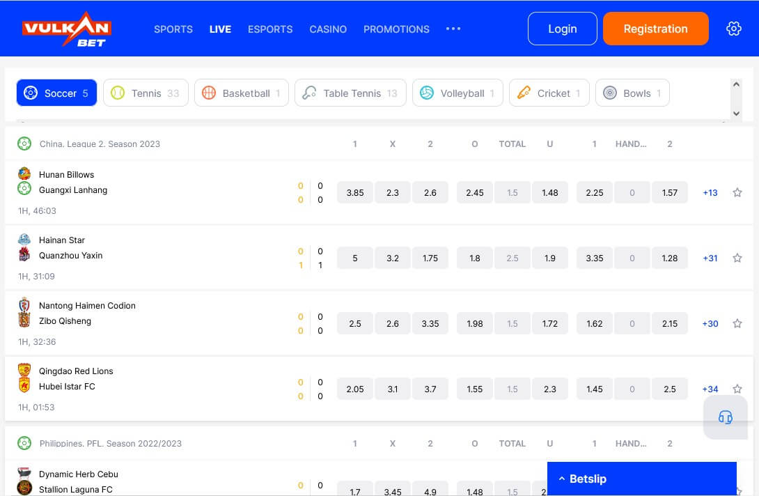 Vulkanbet Livebetting